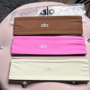 ALO Yoga Headband Trio - Chocolate, Bubblegum, Ivory
